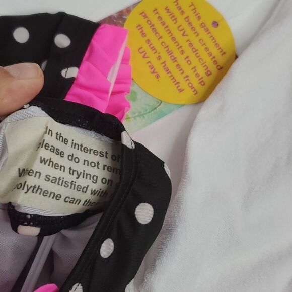 NEW 24 MO 2T LADY BUG PINK BLACK SWIMSUIT + COVERUP SET Nordstrom NWT - Picture 4 of 8
